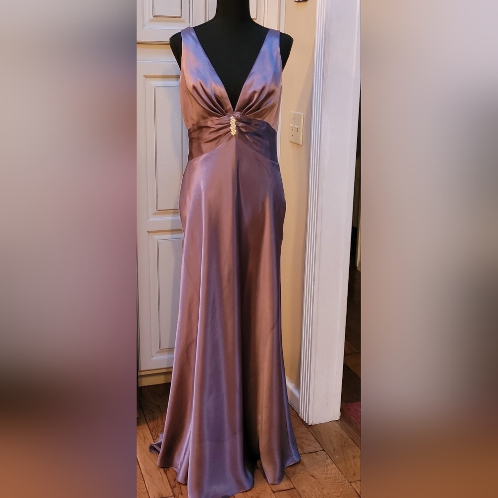 Nightway Collections Grey Gown with Trail
